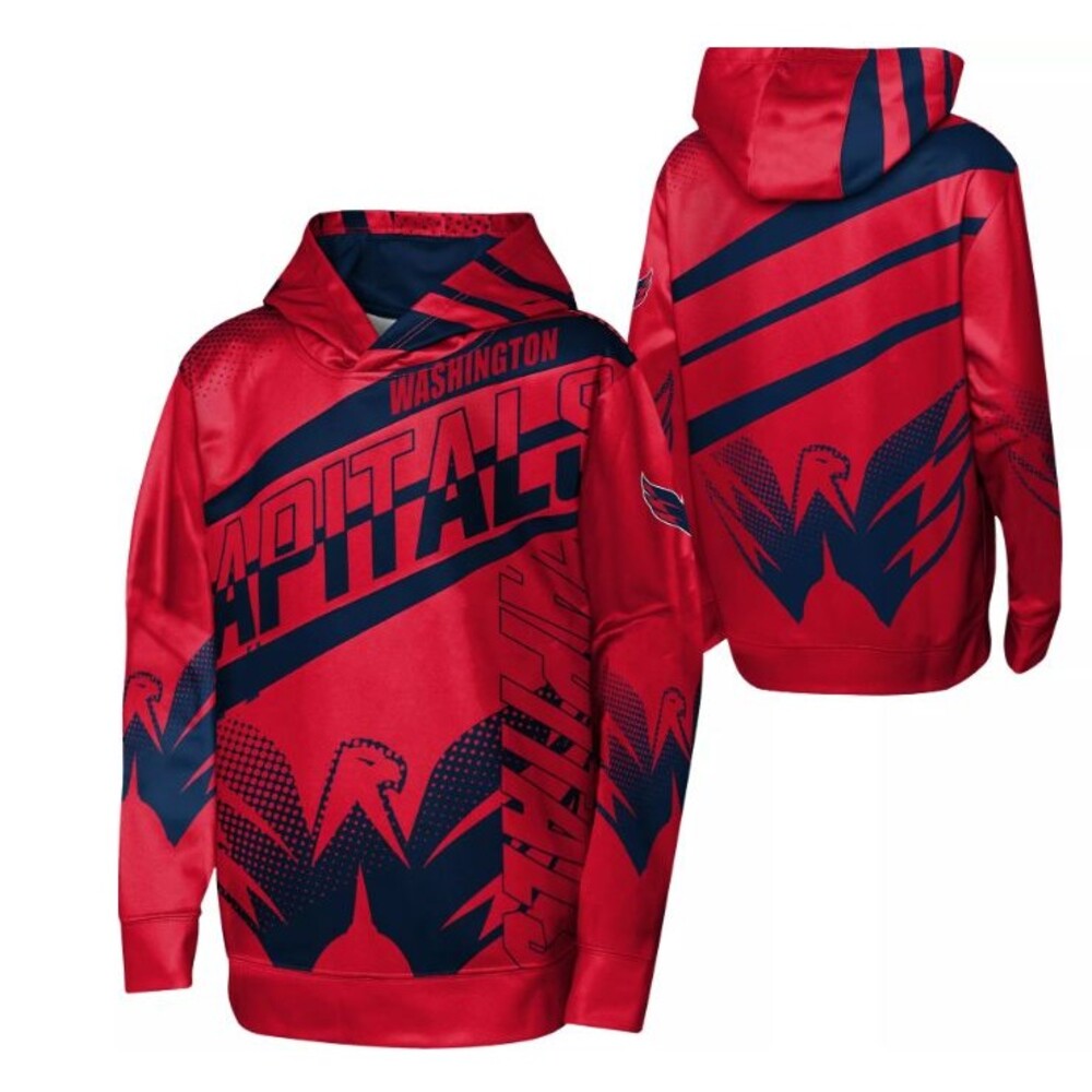NHL Youth Washington Capitals Home Ice Red Pullover Hoodie - Large
